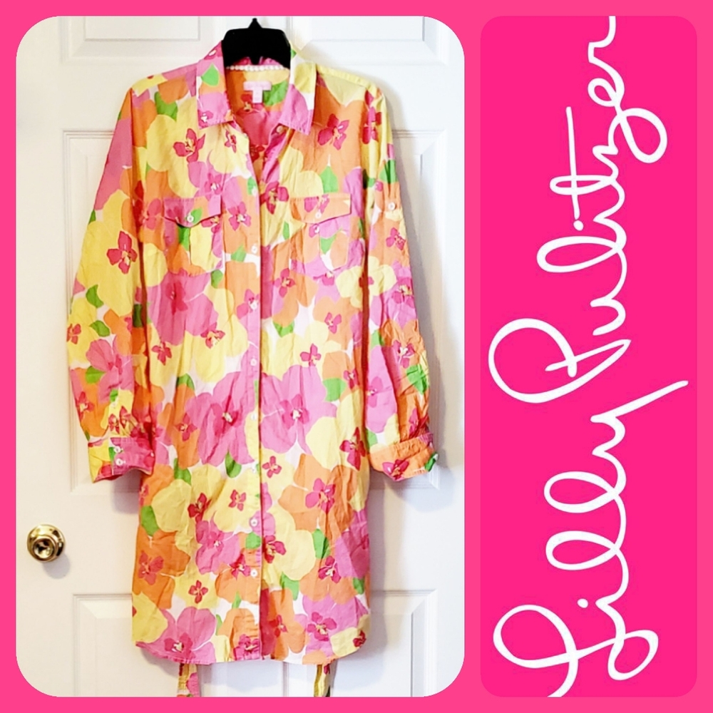 LILLY PULITZER Eliot Shirt Dress XL